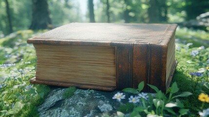 Ancient Book in Enchanting Forest