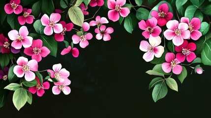 Beautiful background template made of Spring flowers.