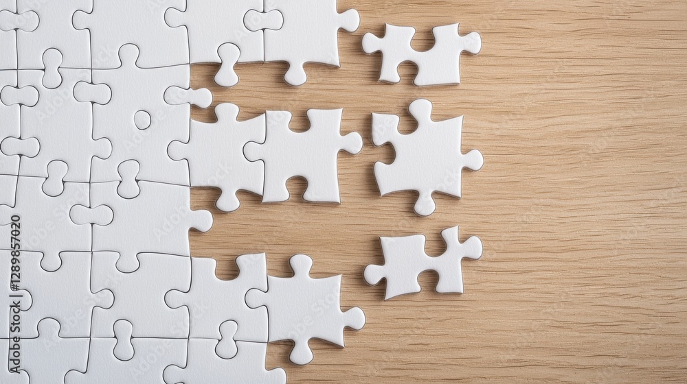Aufkleber solving the puzzle of success through strategic teamwork and metaphorical representation of overcomi