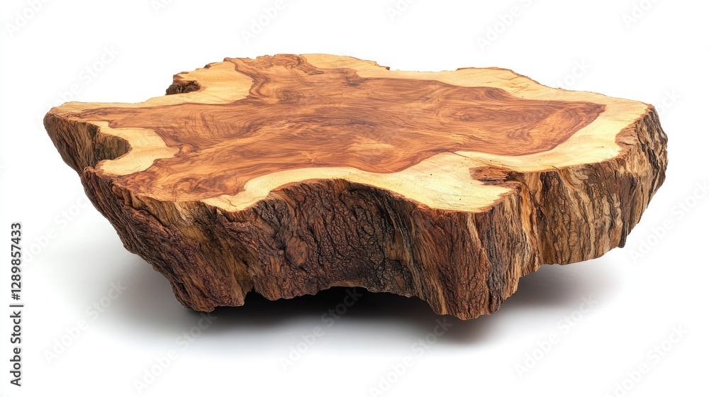 Poster A textured wooden tree trunk with rough bark, showcasing the intricate patterns and rustic charm of the natural wood.