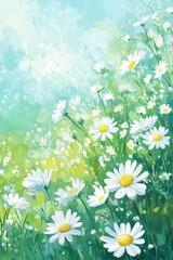 Beautiful colorful wild flowers in Spring.