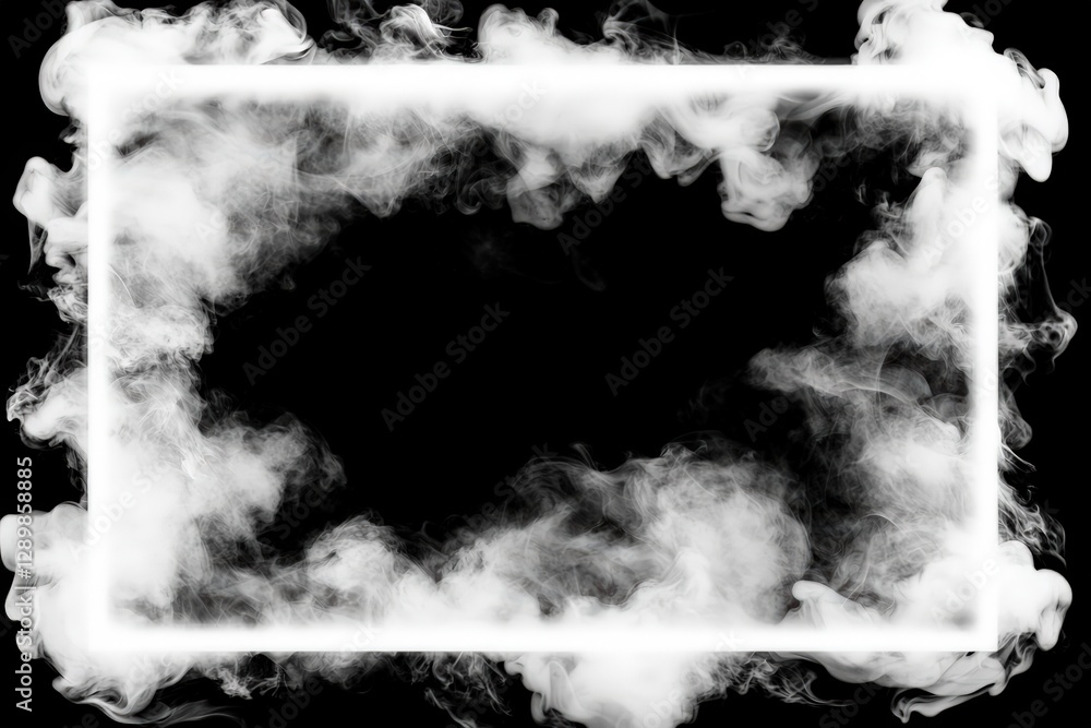 Aufkleber a smoky frame with a dark background, creating an ethereal and mysterious atmosphere.