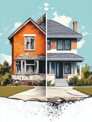 A before-and-after house