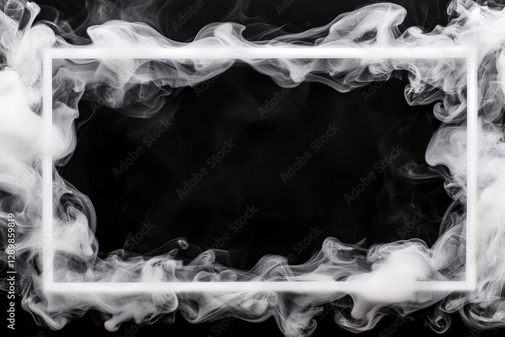 Poster a smoky frame surrounds a blank space against a dark background, creating a mysterious and artistic 