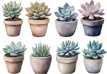 Colorful Succulent Plants in Various Pots for Home Decor Inspiration