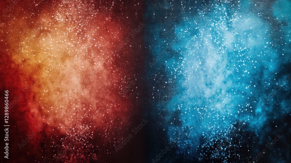 Poster display of vibrant colorful fireworks bursting and sparkling against a dark night sky creating a daz