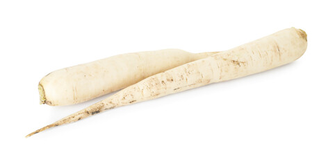 Whole fresh turnips isolated on white. Vegetable root