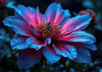 High Quality Macro Psychedelic Neon Flower. Futuristic Color Explosion. Perfect for edgy and modern designs, club or music event visuals, psychedelic art projects, vibrant digital backgrounds