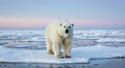 Majestic Polar Bear on Arctic Ice Floes