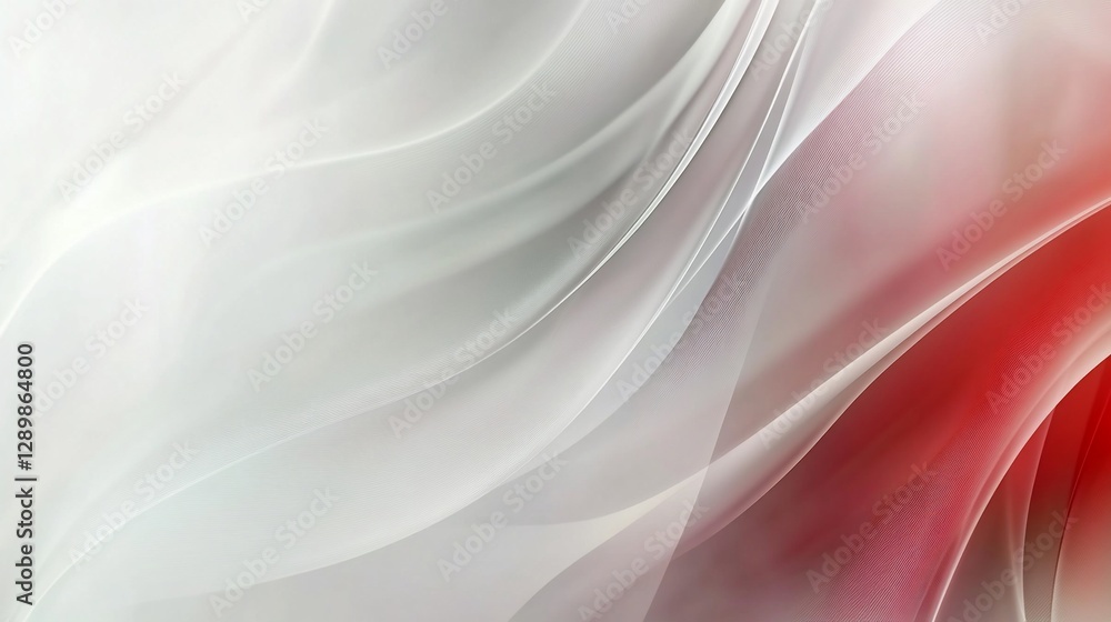 Poster abstract wave pattern with white and red color gradient flowing design style