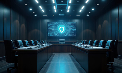 Cyber Security Boardroom Meeting, Digital Shield - Cybersecurity