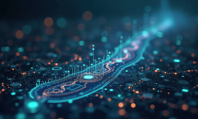 Futuristic Data Stream, Digital Network - Abstract Data Visualizations