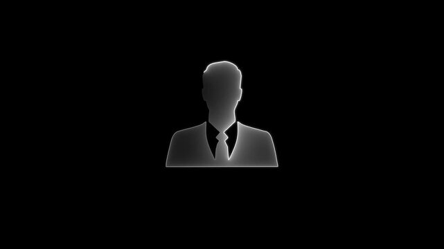 Glyph businessman icon, Businessman avatar profile picture line art iconBusinessman men vector icon. user account or people sign animation.