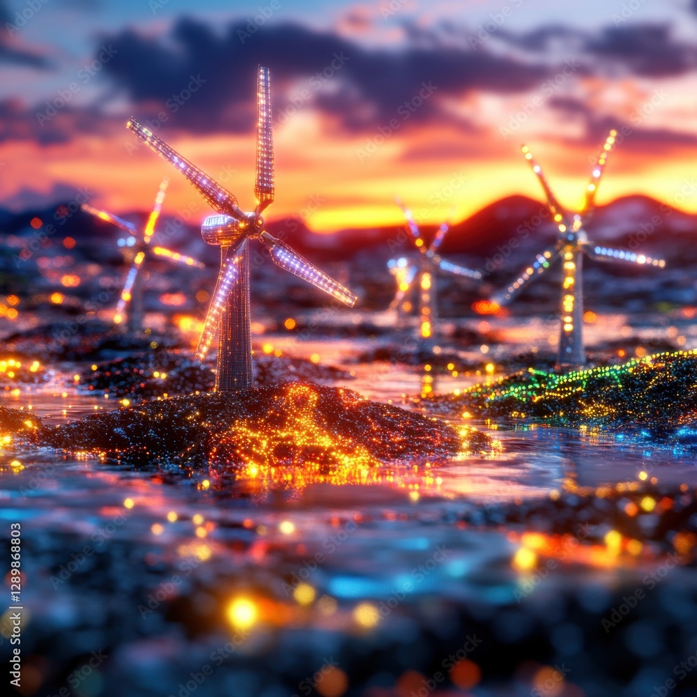 Poster breathtaking panoramic view of a lively city skyline with a mesmerizing display of colorful sparklin