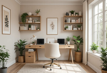 Scandinavian-Inspired Cozy Workspace 