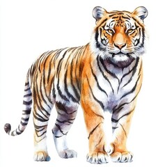 Majestic Tiger Portrait with Bold Stripes and Vibrant Colors