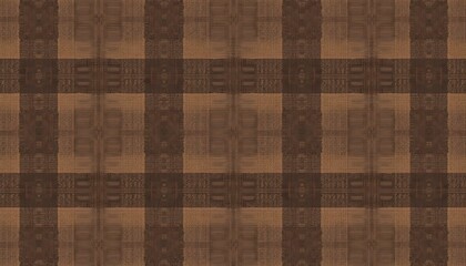 A repeating brown plaid pattern with a texture of fabric