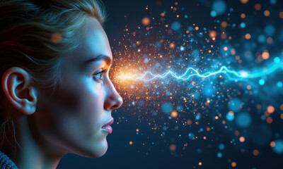 Woman, Energy, Spark, Power, Futuristic - AI Art