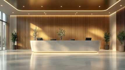 Modern Lobby Reception Design: Elegant and Luxurious Workspace