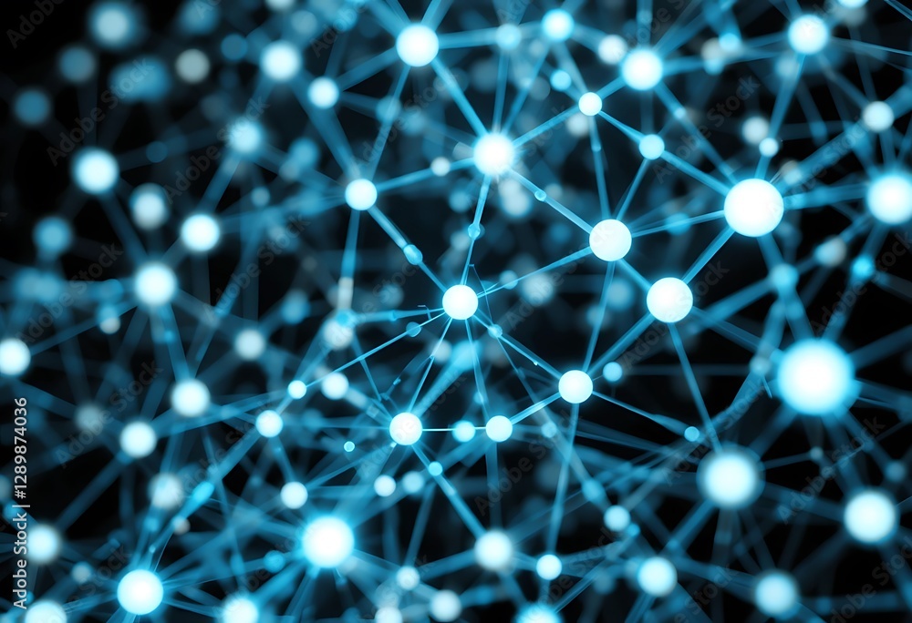 Poster abstract representation of connecting nodes in a network structure