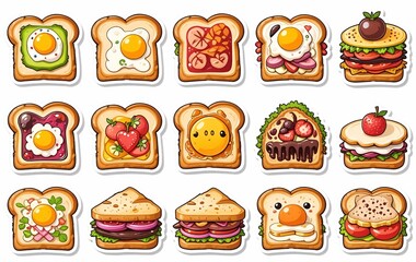 Toast stickers, bread, food background image