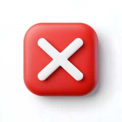 Obraz premium A red square icon with a white x symbol