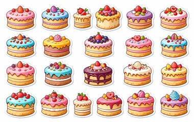 Cake stickers, birthday, bread, food background image