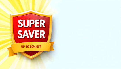 3d badge shape super sale discount 50 percent background