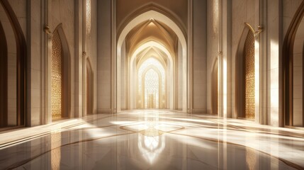 Obraz premium Majestic Interior of Grand Architecture with Elegant Light Beams