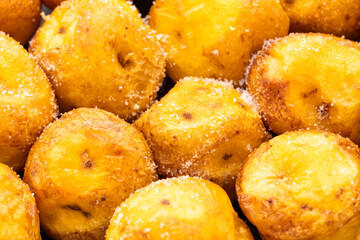 Fried creole potatoes with salt, very popular in Latin American cuisine - Solanum phureja.