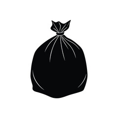 A vector of a trash bag with a tie.