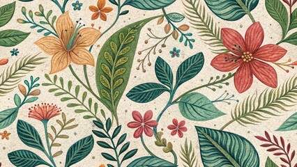 Botanical Food Illustration:  Recycled Paper Texture, Detailed Drawings, Edible Flowers, Herbs, Fruits, Vegetables