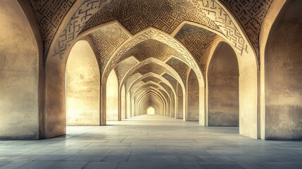 Fototapeta premium Serene Archways in Historic Architecture with Intricate Designs