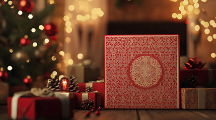 beautiful display of carefully placed gifts evokes warm, joyful feeling during holiday season, creating anticipation and excitement