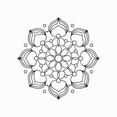 abstract floral ornament, floral patterns kid's Mandala Coloring Book
