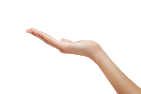 Female hand showing something for your design