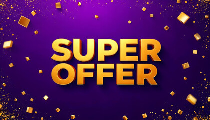 3d text gold super offer sale discount promotion background