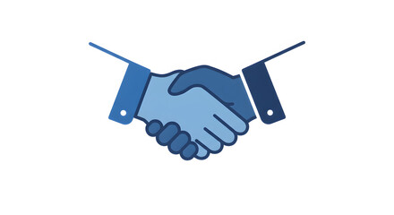 Illustration of Blue Handshake Symbolizing Business Agreement and Partnership