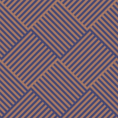 Mocha brown and dusk blue colors pattern with stripes and rhombuses. Design for banner, poster, card, cover, party invitation, wallpaper, textile, fabric.