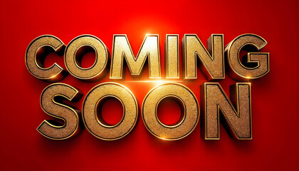 3d text gold coming soon grand opening background