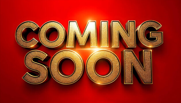 3d text gold coming soon grand opening background