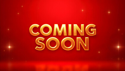3d text gold coming soon grand opening background