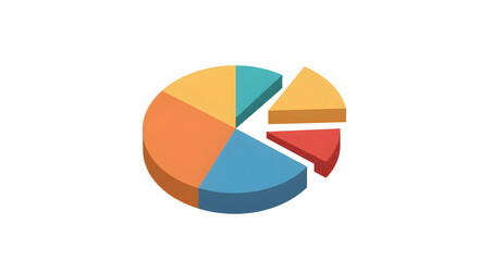 Obraz premium Colorful Pie Chart Illustration Displaying Business Data and Market Share