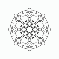 abstract floral ornament, floral patterns kid's Mandala Coloring Book
