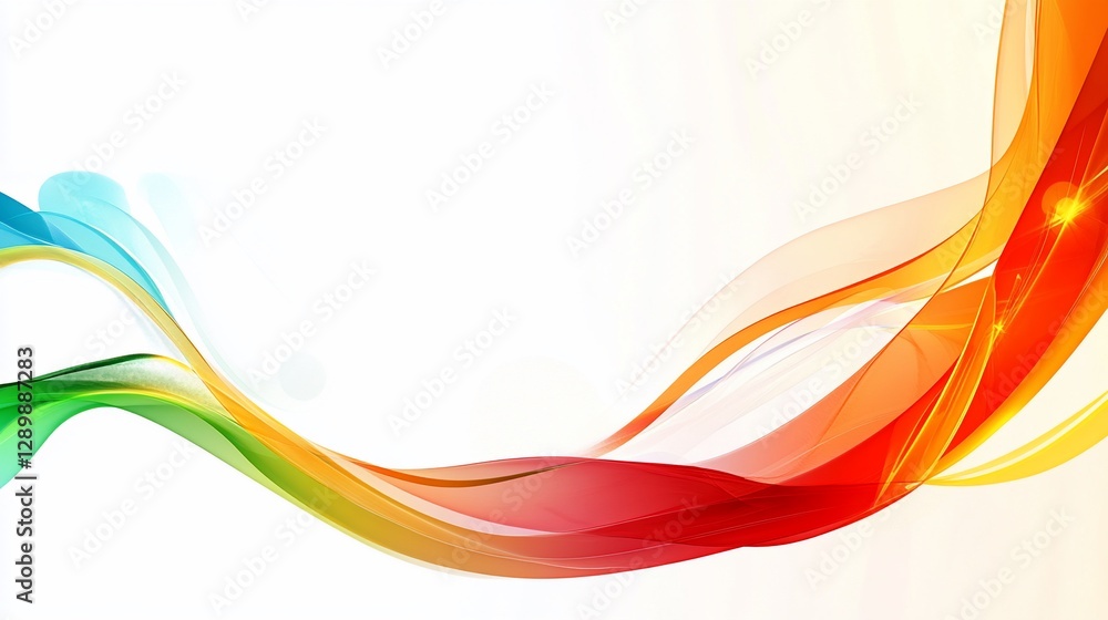 Poster vibrant abstract flowing wave design with dynamic color gradients and light effects