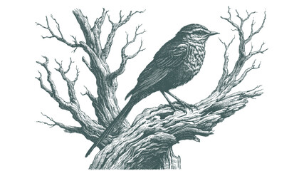 Bird Engraving: A Vector Illustration
