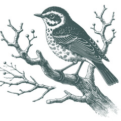 Bird Engraving: A Vector Illustration