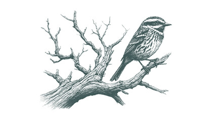 Bird Engraving: A Vector Illustration