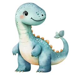 Fototapeten Watercolor illustration of a dinosaurus on a white bakground © digitalafive