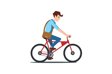 Fototapeta premium people rides a sports bike on a park road with friend, Vector Illustration 